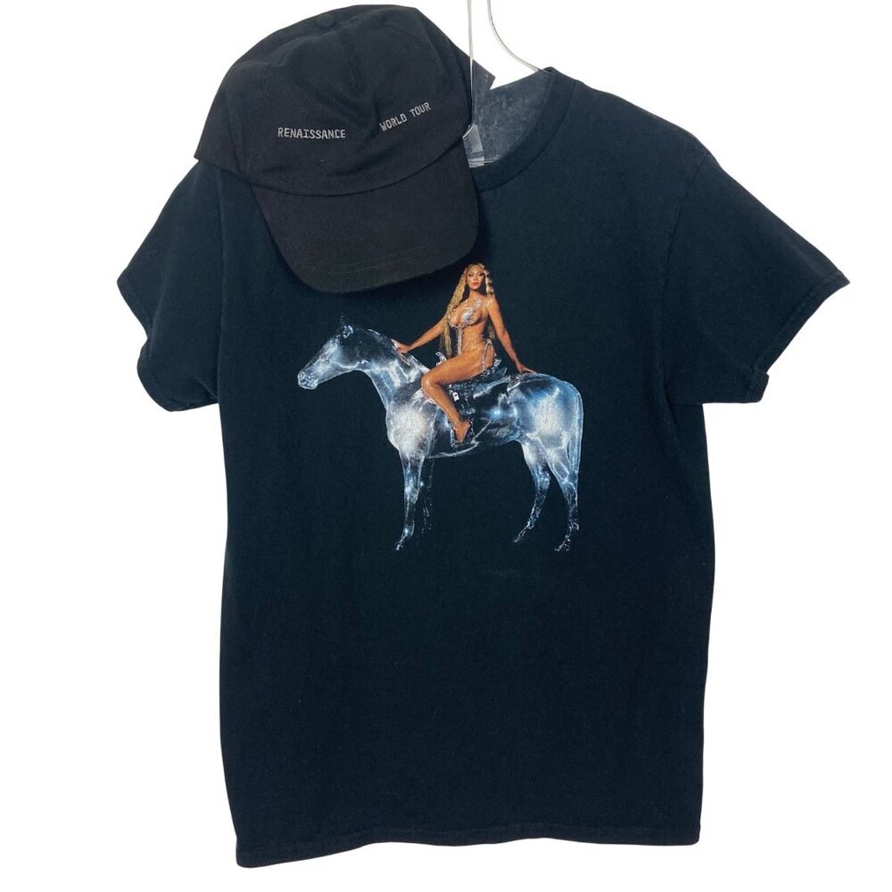 Beyoncé Renaissance World Tour T Shirt Small and Cap Black Adjustable Strapback